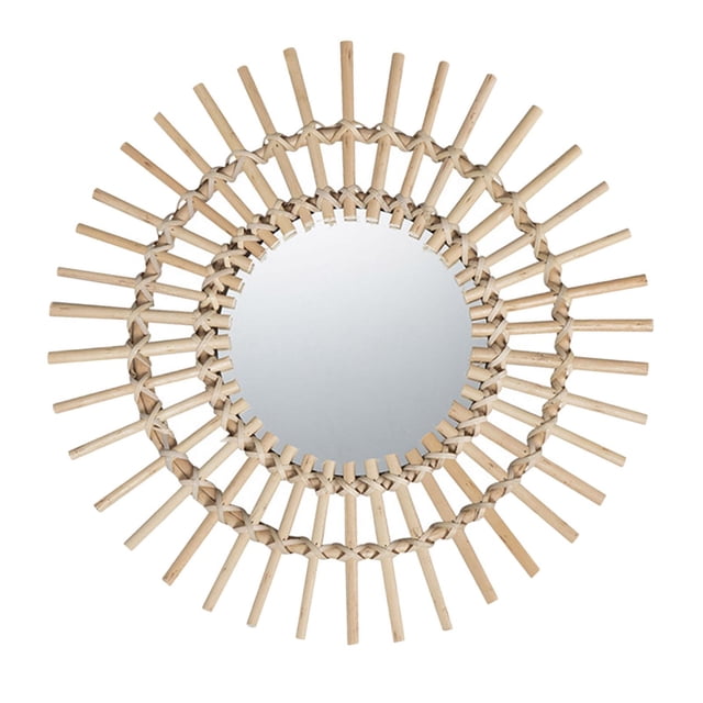 Espejo de pared de ratán natural tejido a mano, espejo de pared de mimbre, gran decoración para L