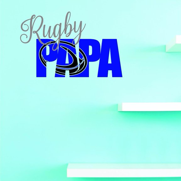 Custom Decals Rugby Papa Wall Art Size: 10 X 20 Inches Color: Multi