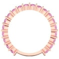 thumbnail image 5 of 1.2 ctw Wedding Band for Women - 14K Rose Gold Simulated Pink Diamond Stackable Eternity Ring, 5 of 6