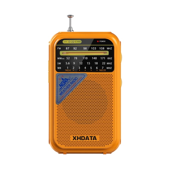 XHDATA D-221 NOAA Weather Radio, Portable AM/FM/SW/WB Radio with DSP and AA Battery Power