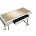 thumbnail image 3 of Boice Vanity Desk in White PU & Champagne Finish, 3 of 6