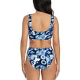 thumbnail image 3 of Rocae Evil Eye for Bikini Set for Women Two Piece Sexy High Swimsuits Split Crossover Bikini Large, 3 of 9
