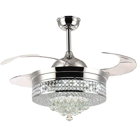 

OUKANING 42 Inch Modern Crystal Chandelier Lamp+Remote