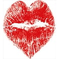 thumbnail image 3 of Kiss Duvet Cover Set, Red Lipstick Mark in the Shape of a Heart Expression Passion Romance Sensuality Theme, Decorative 2 Piece Bedding Set with 1 Pillow Shams, Twin Size, Red White, by Ambesonne, 3 of 3