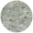 thumbnail image 2 of HomeRoots 603259 8 ft. Green & Purple Round Geometric Washable Indoor & Outdoor Area Rug, 2 of 5
