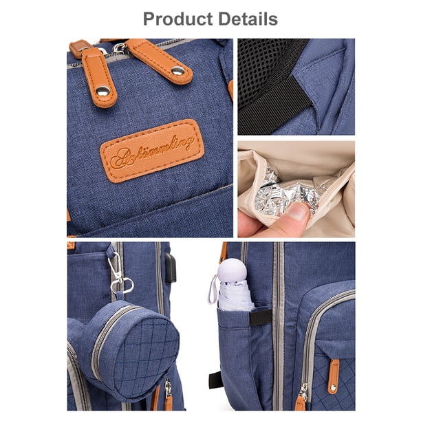 Newoon Ochila De Pañales Con Cabiador Para Niños Y Niñas, Bolsa De