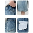 thumbnail image 4 of XXWXYD Boys Baggy Jean Shorts Vintage Loose Fit Wide Leg Long Denim Shorts Y2𝗄 Streetwear Hi𝗉 Hop Below Knee Jorts Jeans Summer Boy Cargo Bermud𝖺 Shorts, 4 of 8