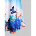 thumbnail image 4 of Más el tamaño de la flor de mariposa Ombre Imprimir Cami Rosegal Camisetas sin mangas de talla grande, 4 of 5