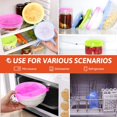 thumbnail image 5 of Silicone Stretch Lids, 12-Pack Reusable Silicone Lids and Food Covers for Food Storage, BPA-free 6 Sizes to Fit Most Containers for Food Storage, Can/ Bowl Covers (White + Pink), 5 of 7