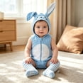 thumbnail image 2 of FYDUU Baby Boys Girls Halloween Outfit Cute Bunny Hooded Romper Sleeveless Bodysuit Tops with Leg Warmers 2 Piece Outfits 3-6 Months, 2 of 9