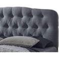 thumbnail image 3 of Baxton Studio Romeo Contemporary Espresso Button-Tufted Upholstered Queen Bed, Grey, 3 of 4