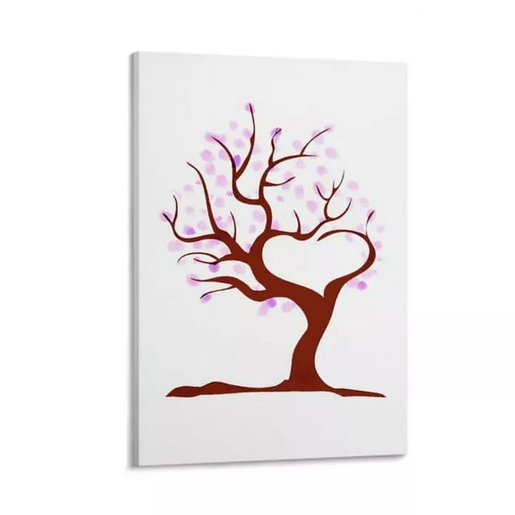 Kna Prints - Fingerprint Tree Wedding Guest Book Poster Family Decor Aesthetic Gift - Kir 6633, UNFRAMED-8x12