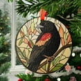 thumbnail image 2 of Red Winged Blackbird Stained Glass SunCatcher Bird Light Catcher Window Hanging Home Decoration Bird Lover Gift Birdwatching, Stained Glass Ornament 2025, Holiday Decoration,, 2 of 5
