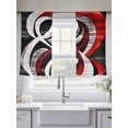 thumbnail image 5 of Abstract Wave Sheer Curtains 54 Inches Long 2 Panels Red Black White Line Light Filtering Semi Sheer Window Curtains Drapes for Bedroom Living Room 52"x54", 5 of 7