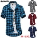 thumbnail image 4 of Txlixc Camisa de manga corta a cuadros para hombres Txlixc moda, 4 of 4
