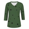 thumbnail image 6 of Yigetop Womens 3/4 Sleeve T Shirts, Women's Fashion Casual Print Three Quarter Sleeve Top T Shirt Quarter Length Sleeve Tops for Women Green L, 6 of 9