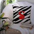 thumbnail image 3 of Carolines Treasures CJ1024-SPW1414 Letter S Initial Monogram - Zebra Red Fabric Decorative Pillow, 14Hx14W, multicolor, 3 of 4