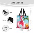 thumbnail image 3 of Honeii Tropical Flamingo Pool Float Print Tote Bag, Reusable Grocery Shopping Bag,Shoulder Bag with Inner Pocket, 3 of 7