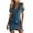 Blue, variant on Women's Off-the-Shoulder Denim Short Sleeve Dress with zipper