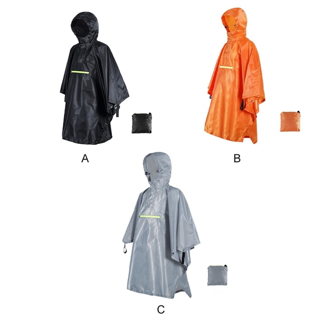 stanreset Adult Rain Poncho Waterproof For Windy Days With Small Pocket Lightweight And Compact Reusable Cover gray