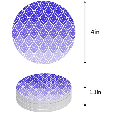 

FMSHPON Lavender Purple Scalloped Pattern Set of 6 Round Coaster for Drinks Absorbent Ceramic Stone Coasters Cup Mat with Cork Base for Home Kitchen Room Coffee Table Bar Decor