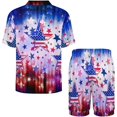 thumbnail image 3 of PRIYAL Men's Short Sleeve Pajama Sets Button Down Collar Sleepwear Soft Lounge Pjs Set Lightweight Men's Outfits, 3 of 9