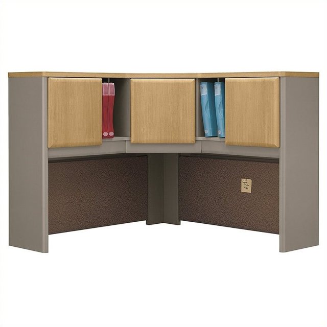 Bush Business Furniture Series A 48" Corner Hutch in Light Oak