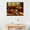 thumbnail image 2 of JRXY  Kitchen Picture Prints,Wall Art Decor Canvas Print Picture Basket of Fruit And Bread in The Kitchen Artwork for Bedroom Kitchen Office Home Wall Decor Framed Ready to Hang Picture 1, 2 of 4