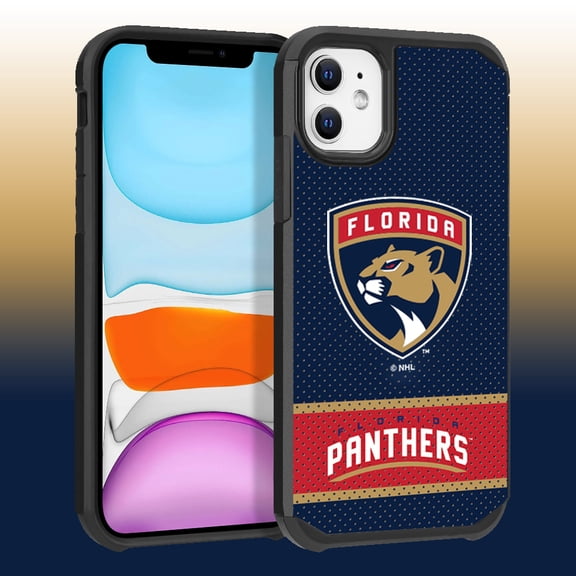 Apple iPhone 11 - NHL Licensed Florida Panthers Team Logo on Jersey Textured Dual Layer Case
