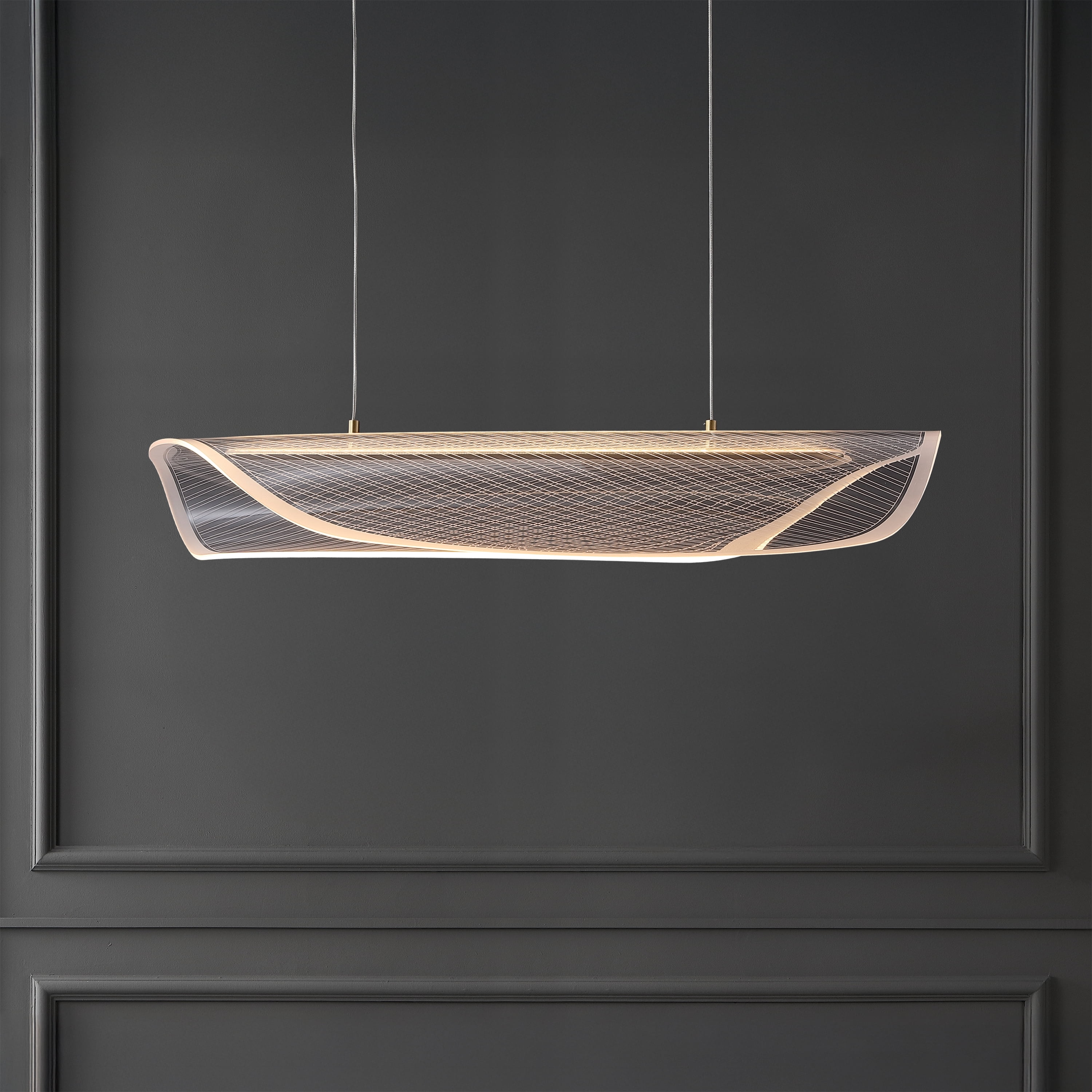 Safavieh Couture Fenric Acrylic Linear Pendant Light, Clear/Gold