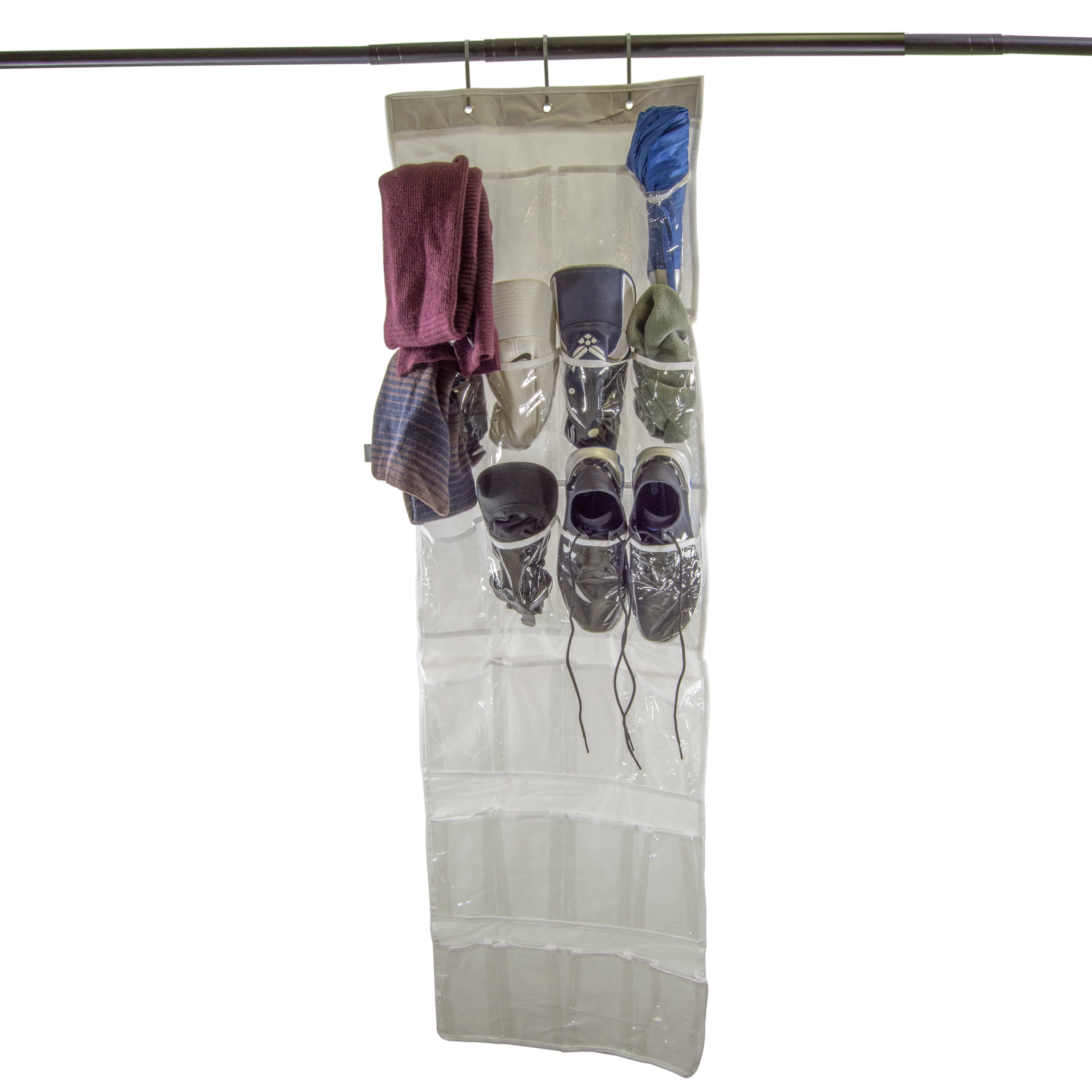 Hanging Shoe Organizer with 24 Pockets (Holds 12 Pairs)