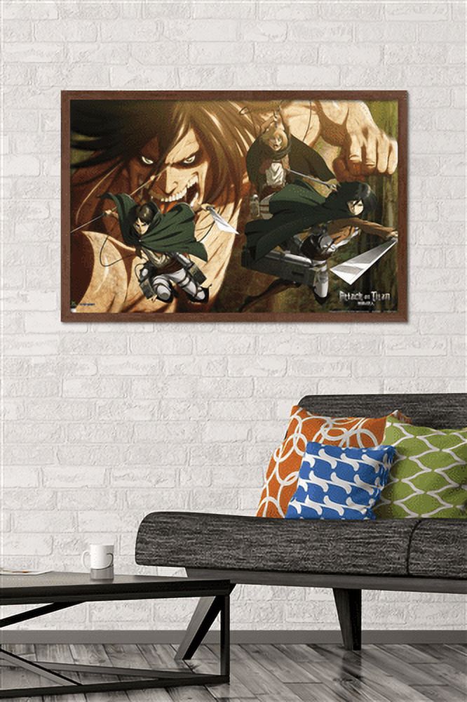 Attack on Titan: Season 2 - Attack Titan Wall Poster, 22.375" x 34", Framed