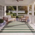 thumbnail image 4 of Safavieh Courtyard Ermintrude Striped Indoor/Outdoor Area Rug, Beige/Dark Green, 6'7" x 6'7" Square, 4 of 14