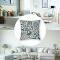 thumbnail image 5 of Woodland Fluffy Throw Pillow Cushion Cover, Forest Animal and Floral Element Silhouettes in Blue Birds Bunnies Fox Deer, Decorative Square Accent Pillow Case, Violet Blue White, 5 of 7