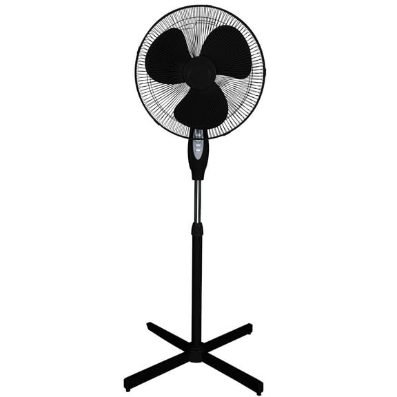 Optimus 21 Inch 3 Speed Adjustable Oscillating Pedestal Floor Fan, Black