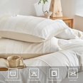 thumbnail image 4 of Striped Duvet Cover Blue King, Blue with White Striped Weave Pattern Bedding, Microfiber Soft Textured Duvet Cover Set with Zipper Closure and Corner Ties (Blue, King), 4 of 9