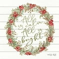 thumbnail image 2 of Jacobs, Cindy 26x26 White Modern Wood Framed Museum Art Print Titled - All is Calm Berry Wreath, 2 of 4