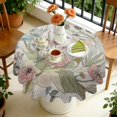 thumbnail image 4 of Round Tablecloth 60 Inch flower Tablecloth Polyester Waterproof Stain Wrinkle Free for Dining Area, 4 of 5