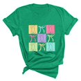 thumbnail image 1 of Plebaso T-Shirts de Pâques pour Femmes Manches Courtes Imprimés Graphiques Hauts Été Décontractés Amples, 1 of 6