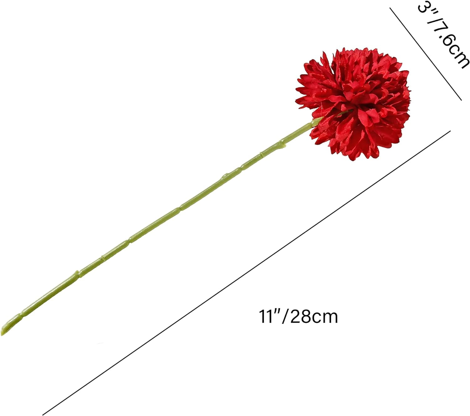 Burgundy Fake Flowers Artificial Chrysanthemum Ball Silk Flowers Silk Flowers 11" for Mother's Day Easter Home Kitchen Wedding Decorations