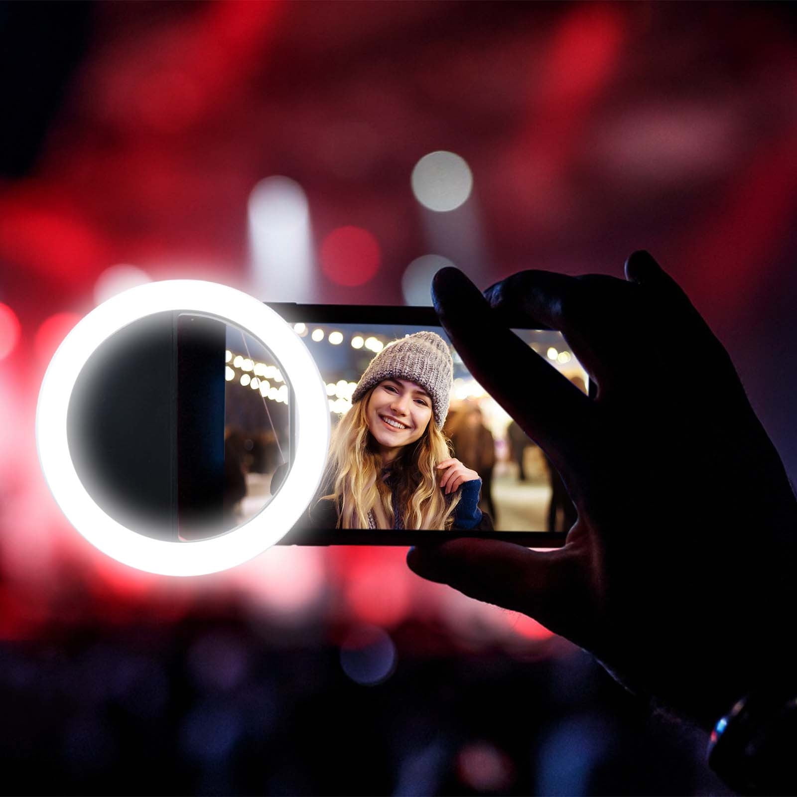 Lampe Selfie LED Magnétique Pliable - 5 Niveaux De Luminosité, Miroir Intégré, Rechargeable USB-C, Pour Téléphone Et Streaming - 8