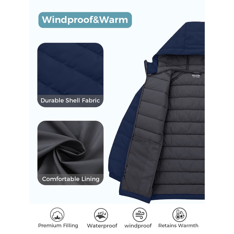 Wantdo Boys' Hooded Waterproof Packable Puffer Jacket photo 3