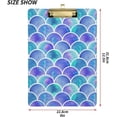 thumbnail image 3 of FMSHPON Colorful Mermaid Clipboard Hardboard Wood Nursing Clip Board and Pull for Standard A4 Letter 13x9 inches, 3 of 6