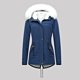 thumbnail image 1 of ICHUANYI Liquidación Mujer Invierno Color sólido Grueso Felpa Algodón Cuello de felpa Abrigo Chaqueta de algodón Abrigo de felpa cálido ICHUANYI WER2023082202853, 1 of 8