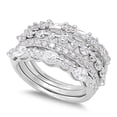 thumbnail image 4 of Stackable Wedding Set Clear CZ Ring .925 Sterling Silver Band White Jewelry Female Size 5, 4 of 4