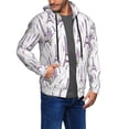 thumbnail image 2 of Wukai Lavender Flowers Print Men's Zip-Up Hoodie,Fleece Full-Zip Hoodie for Men, Hooded Sweatshirt-Small, 2 of 5