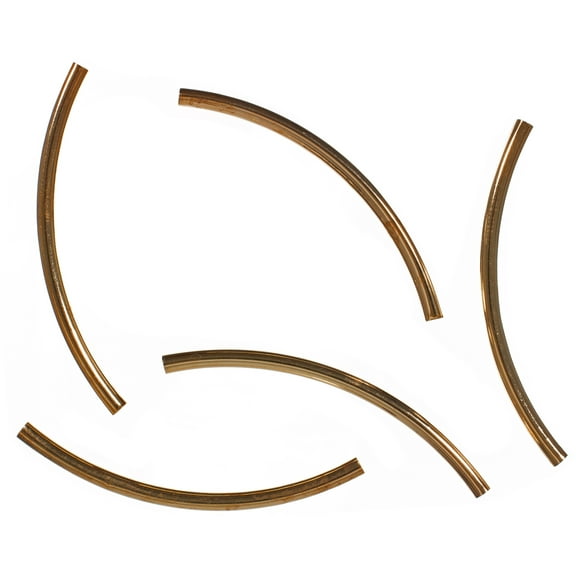 Craft County Curved Tube Beads - Metal Spacer Beads, Connectors, and Jewelry Findings - DIY Bracelet and Necklace Material - Many Finishes and Sizes Available