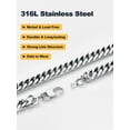 thumbnail image 6 of U7 Stainless Steel Chunky Miami Franco Cuban Chain for Men Necklace Bracelet Silver Jewelry Set 2-Piece in 12MM Width 28 Inch, 6 of 7