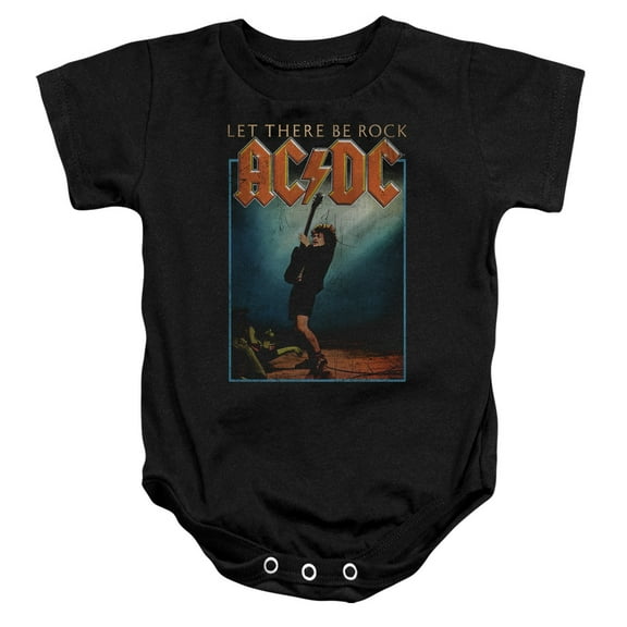 AC/DC Let There Be Rock, Black Baby/Toddler Unisex Boy Girl Onesie Short Sleeve Snapsuit (24 Months), Black