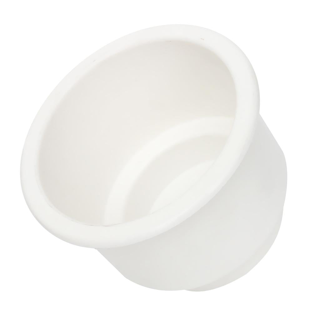 5x White Recessed Cup Holders With Drain – Universal Fit For Boats & Marine